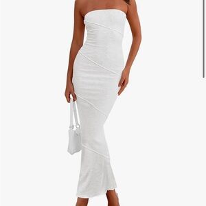 Amazon fitted white dress